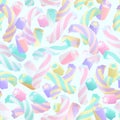 Colorful marshmallows seamless pattern in flat style.